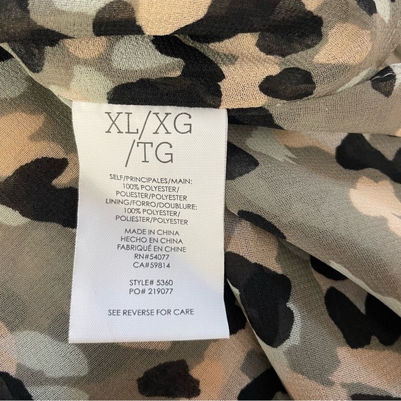 Cabi 5360 Tiered Top Camo Leopard Off The Shoulder Blouse Womens XL - Picture 6 of 10